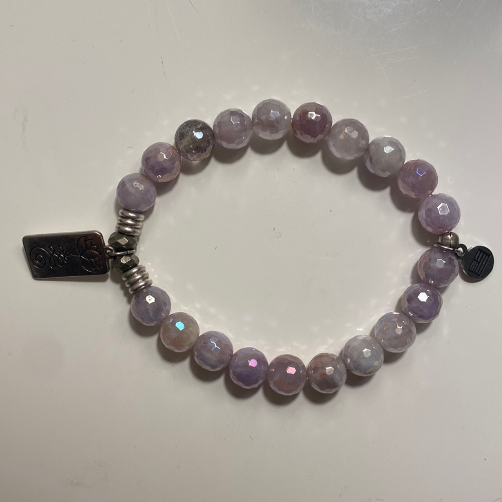 T. Jazelle Purple/Lavender stone manifest bracelet